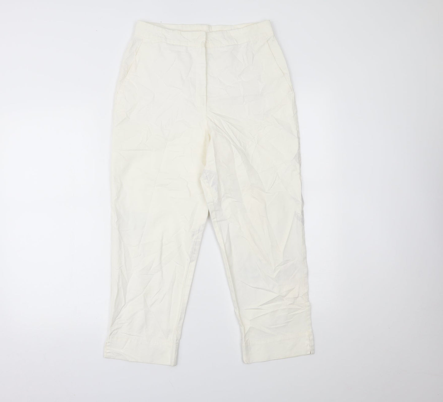 Lakeland Womens Ivory   Cropped Trousers Size 12 L21 in