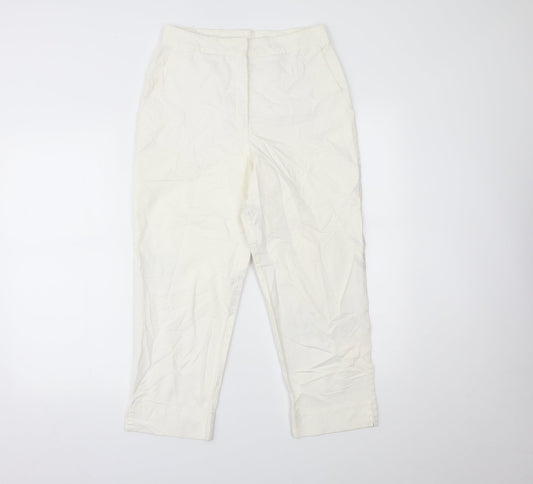 Lakeland Womens Ivory   Cropped Trousers Size 12 L21 in