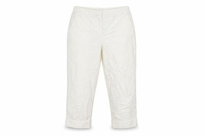 Womens UK Size 12 Lakeland Regular Fit Cropped Ivory Trousers