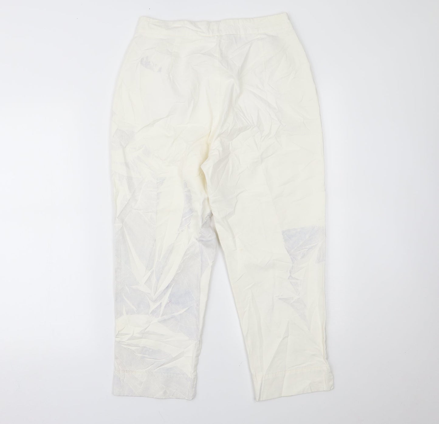 Lakeland Womens Ivory   Cropped Trousers Size 12 L21 in