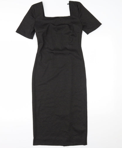 nexr Womens Brown Houndstooth  Pencil Dress  Size 6