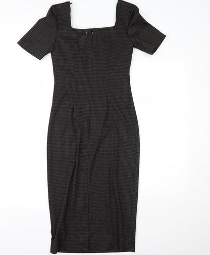 nexr Womens Brown Houndstooth  Pencil Dress  Size 6