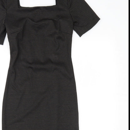 nexr Womens Brown Houndstooth  Pencil Dress  Size 6