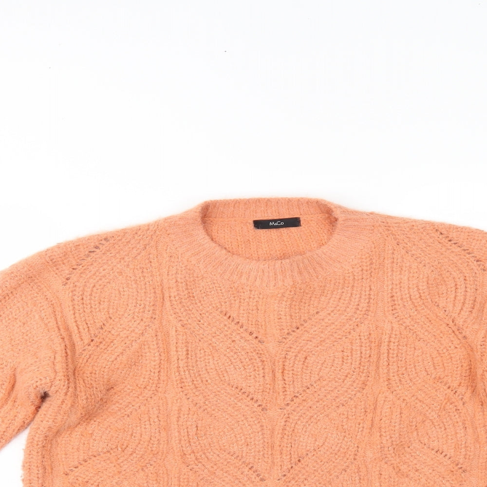 Womens UK Size 10 M&Co Orange Pullover Jumper