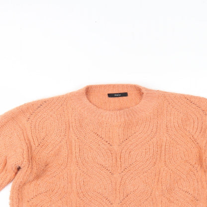 Womens UK Size 10 M&Co Orange Pullover Jumper