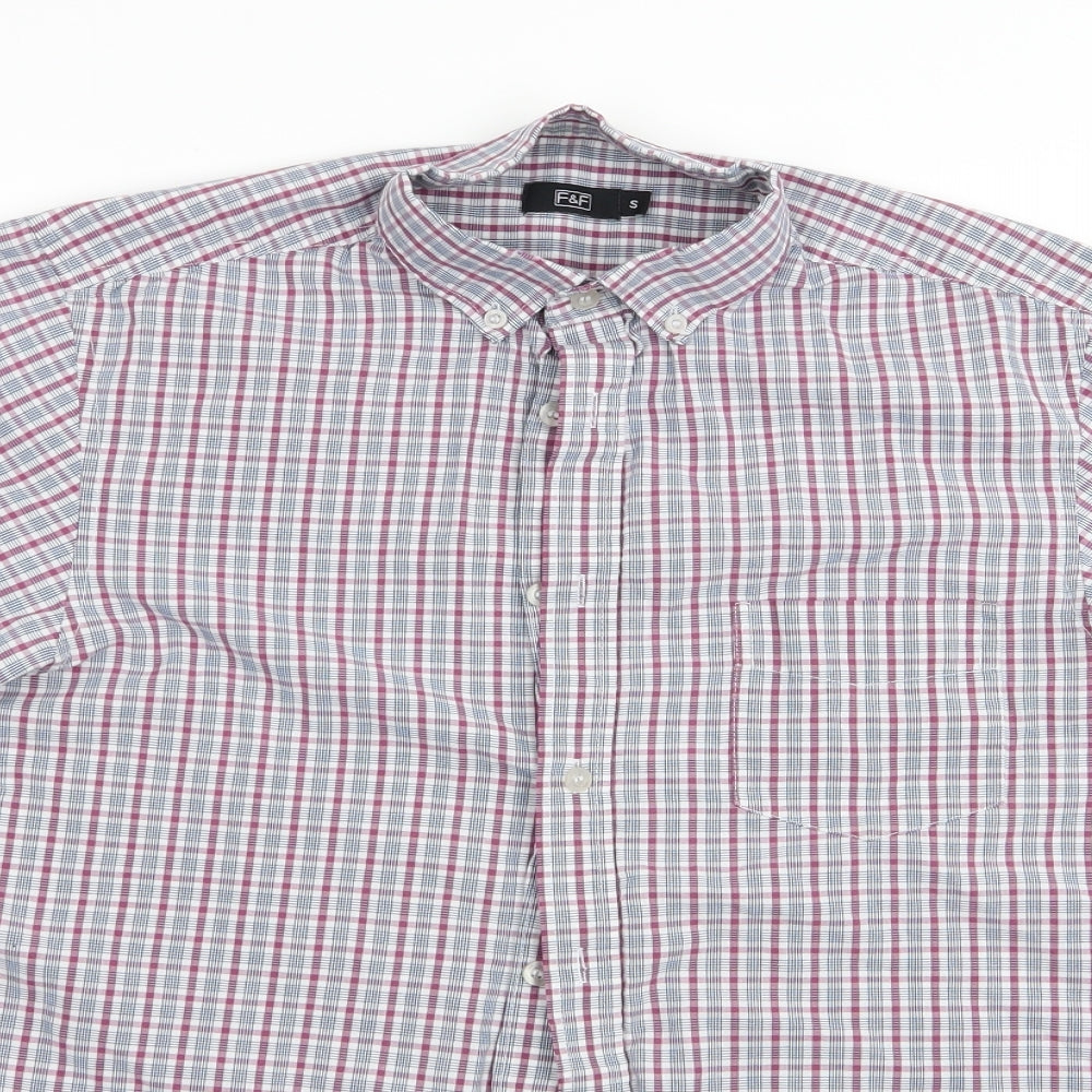 Mens UK Size S Florence and Fred Red  Button-Up Short Sleeve Casual Shirt