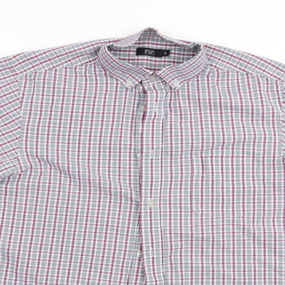Mens UK Size S Florence and Fred Red  Button-Up Short Sleeve Casual Shirt