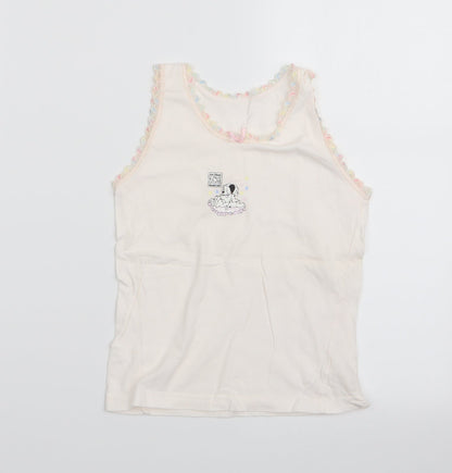 Preworn Girls Pink Animal Print   Pyjama Top Size 5-6 Years  - Dalmations