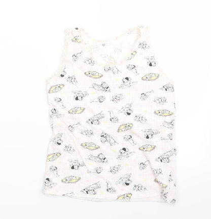 Preworn Girls Pink Animal Print   Pyjama Top Size 7-8 Years  - Dalmations