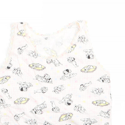 Preworn Girls Pink Animal Print   Pyjama Top Size 7-8 Years  - Dalmations