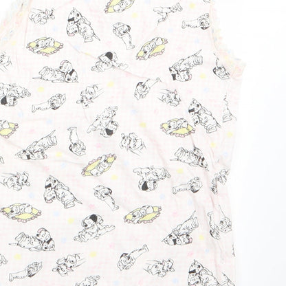 Preworn Girls Pink Animal Print   Pyjama Top Size 7-8 Years  - Dalmations