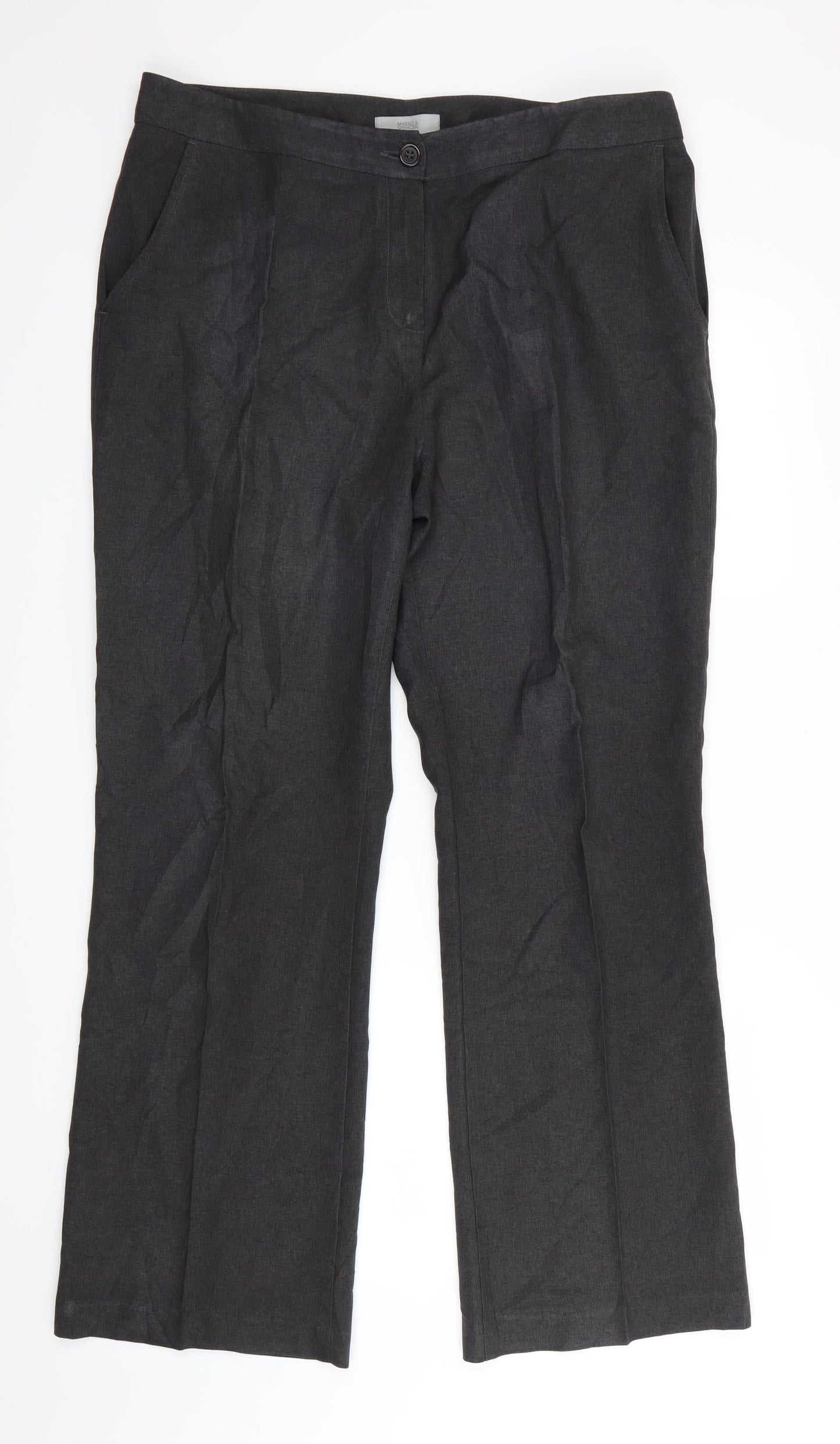 Womens UK Size 16 Marks and Spencer Regular Fit  Grey Trousers