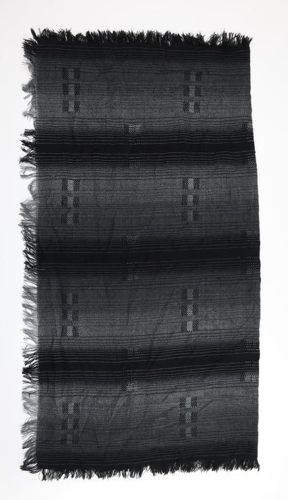 Preworn Womens Black Striped   Shawl/Wrap