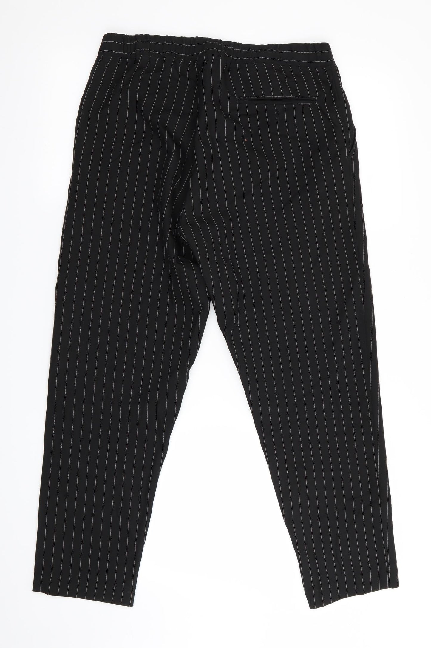 Womens UK Size M Boohoo Regular Fit Cropped Black Trousers