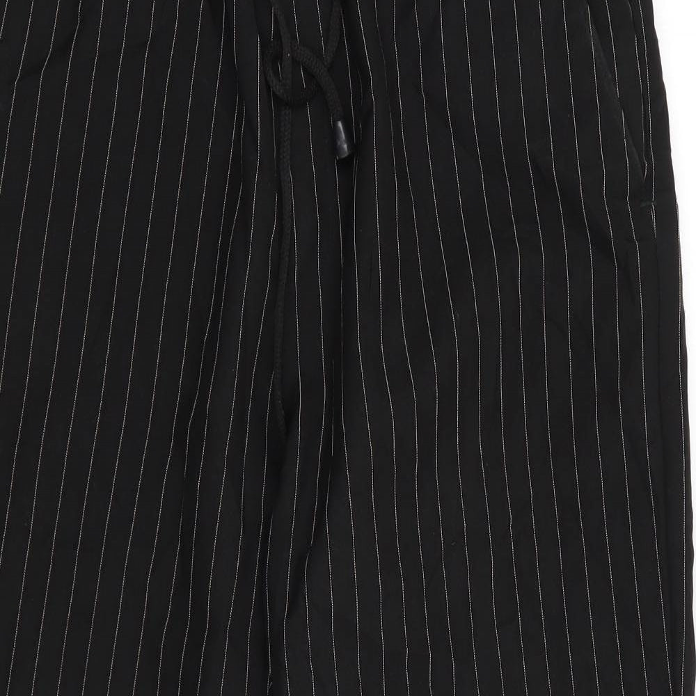 Womens UK Size M Boohoo Regular Fit Cropped Black Trousers