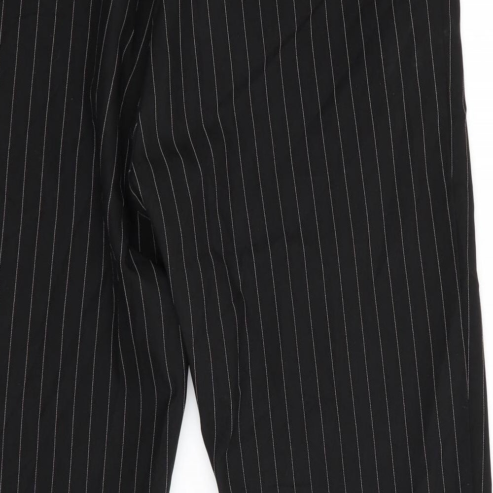 Womens UK Size M Boohoo Regular Fit Cropped Black Trousers