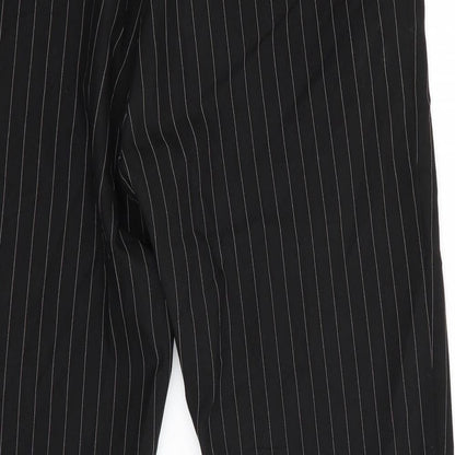 Womens UK Size M Boohoo Regular Fit Cropped Black Trousers