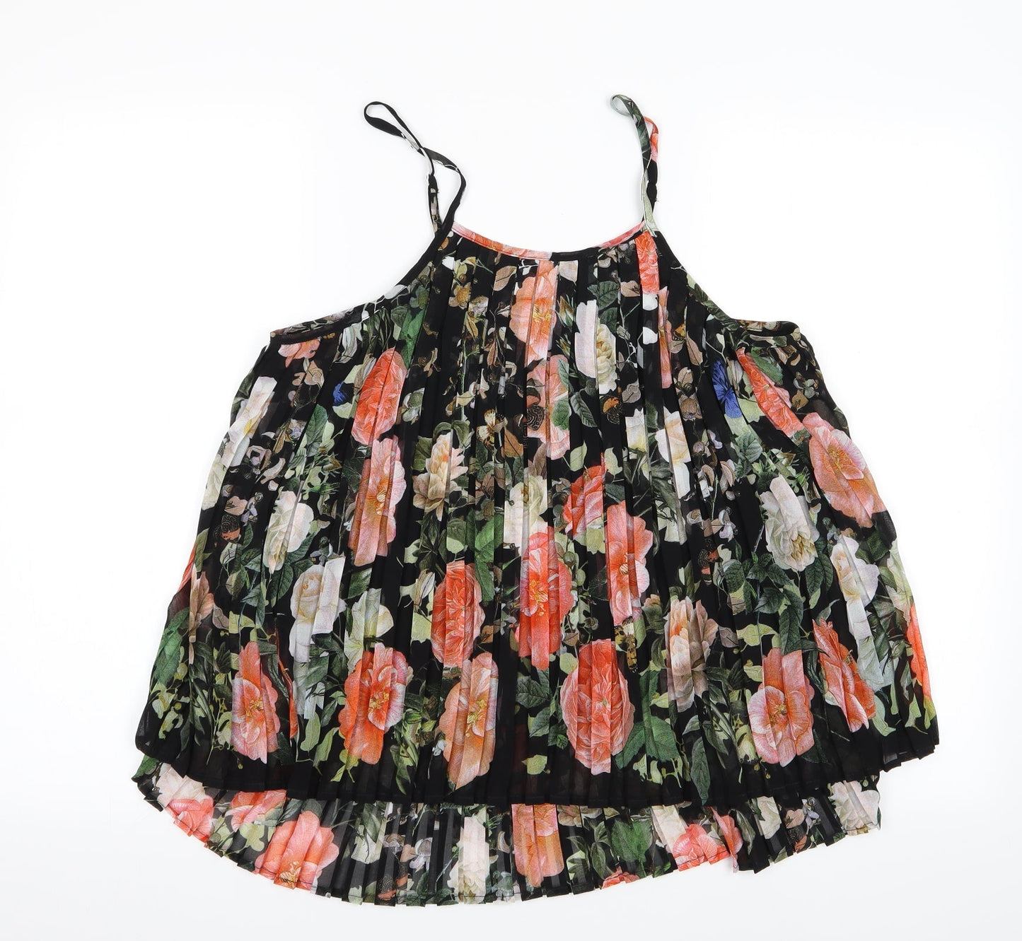 MissKoo Womens Black Floral  Camisole Blouse Size M  - Layered