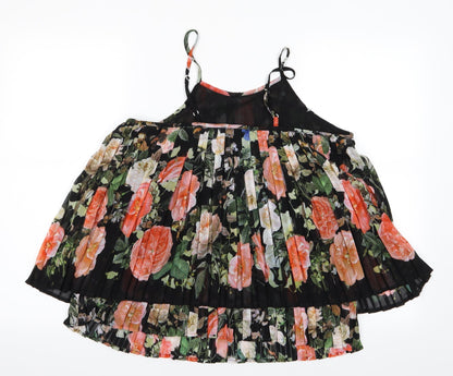 MissKoo Womens Black Floral  Camisole Blouse Size M  - Layered