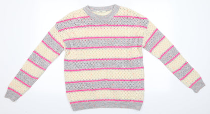 George Womens Multicoloured Striped  Pullover Jumper Size 12  - Hi Vis Effect