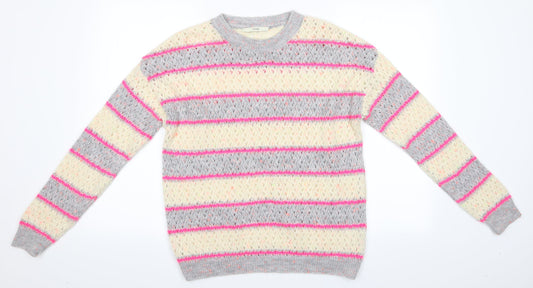 George Womens Multicoloured Striped  Pullover Jumper Size 12  - Hi Vis Effect
