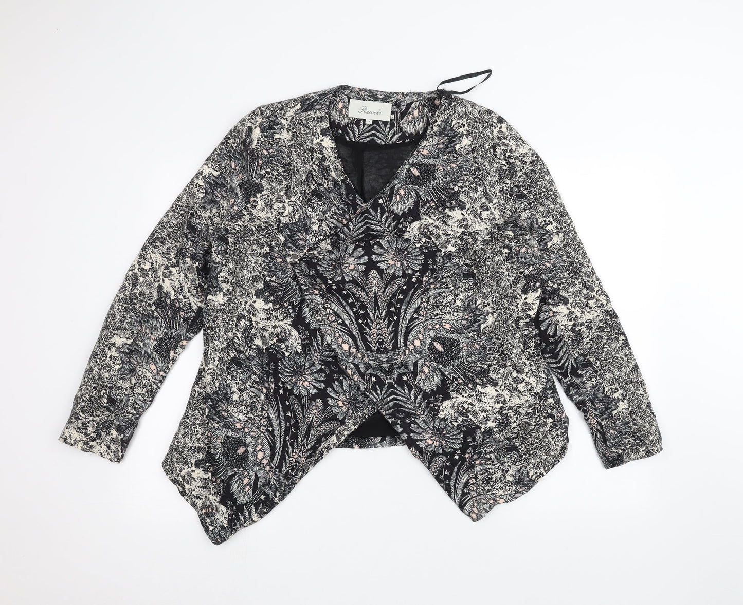 Peacocks Womens Black Floral  Jacket  Size 14