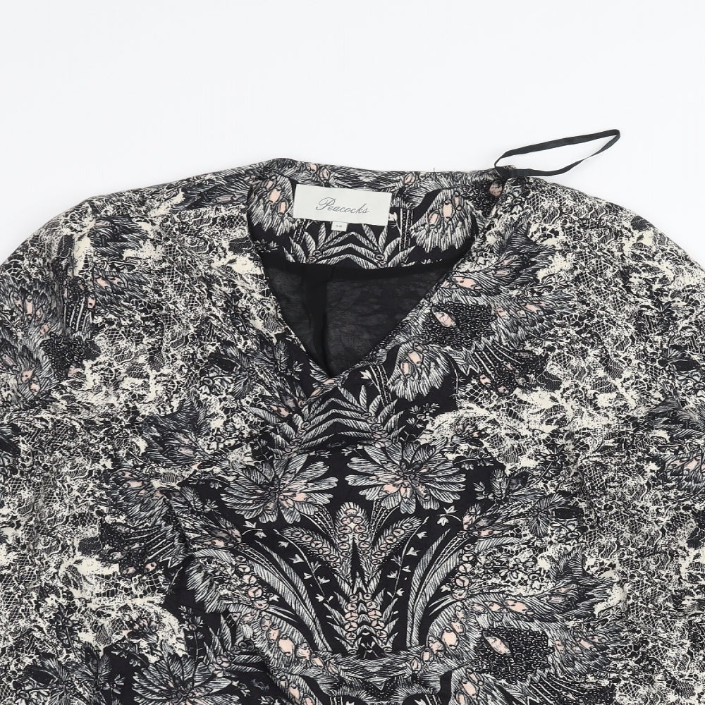 Peacocks Womens Black Floral  Jacket  Size 14