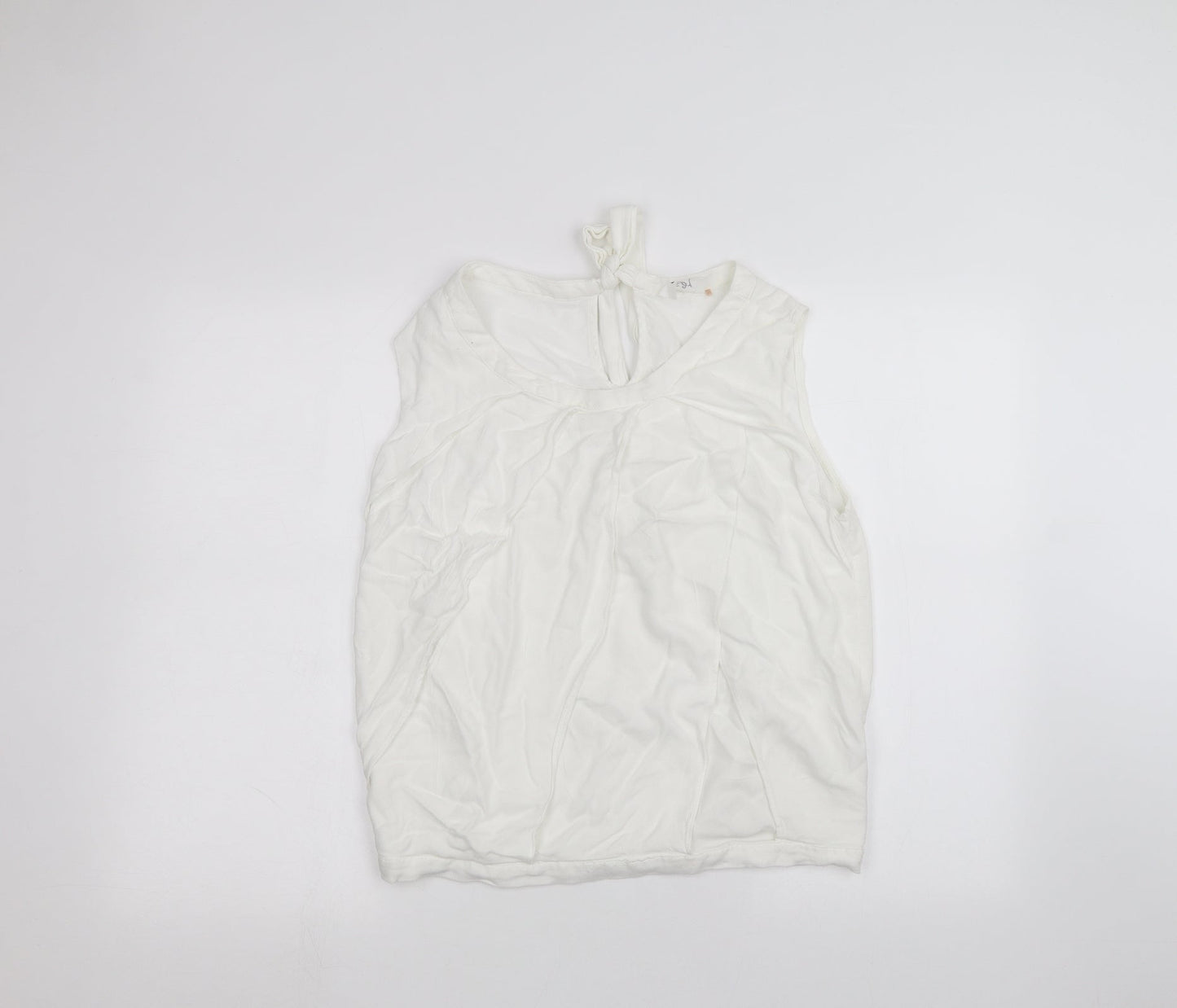 Womens UK Size L Preworn White Basic Blouse
