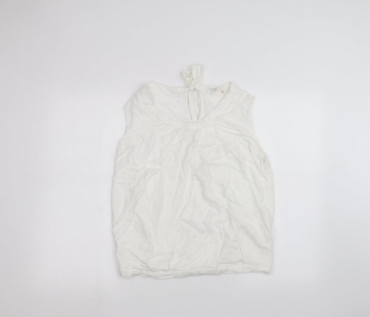 Womens UK Size L Preworn White Basic Blouse