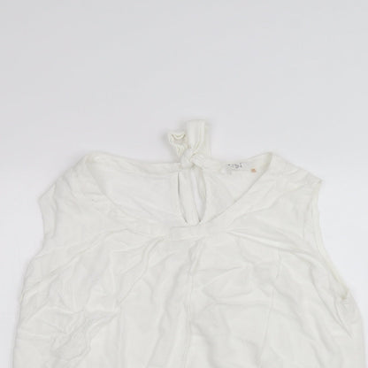 Womens UK Size L Preworn White Basic Blouse