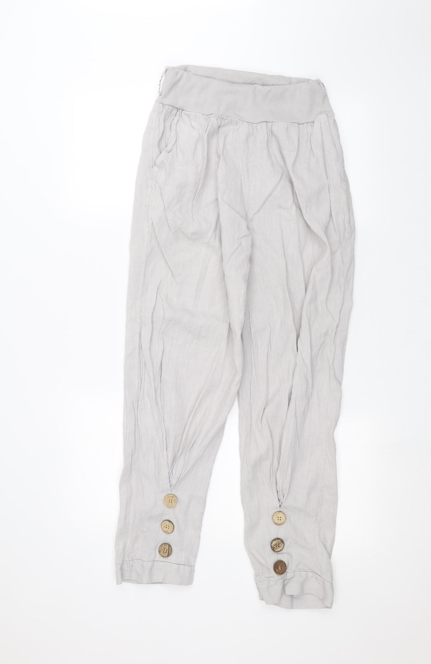 Womens UK Size One Size Preworn Regular Fit  Grey Trousers