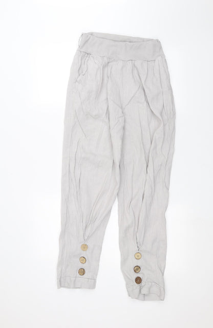 Womens UK Size One Size Preworn Regular Fit  Grey Trousers