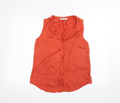 Daniel Rainn Womens Orange   Basic Button-Up Size S