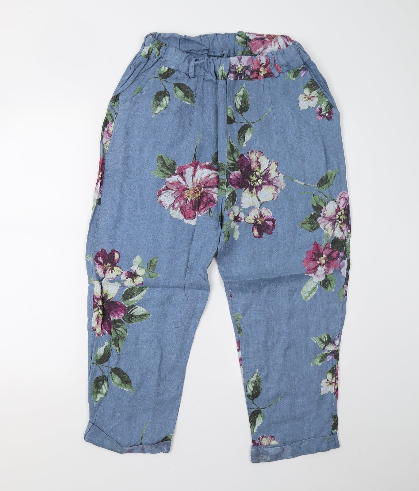Womens UK Size 12 Preworn Regular Fit  Blue Trousers
