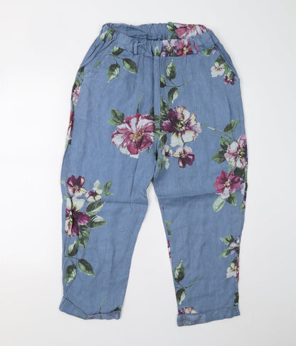 Womens UK Size 12 Preworn Regular Fit  Blue Trousers