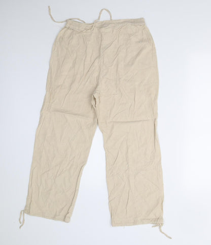 Womens UK Size M Preworn Regular Fit  Beige Trousers
