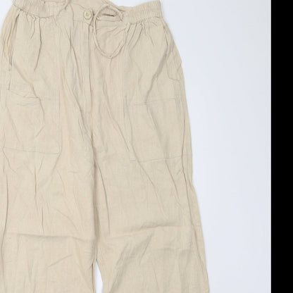 Womens UK Size M Preworn Regular Fit  Beige Trousers