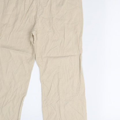 Womens UK Size M Preworn Regular Fit  Beige Trousers