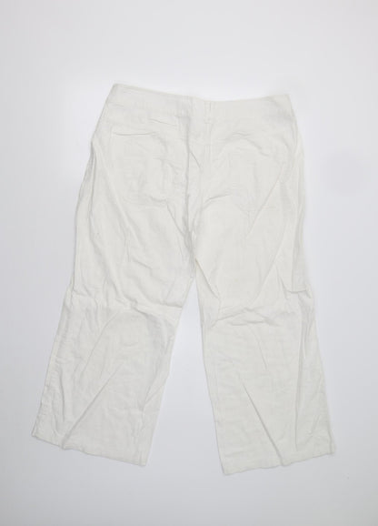 Womens UK Size 14 Preworn Regular Fit  White Trousers
