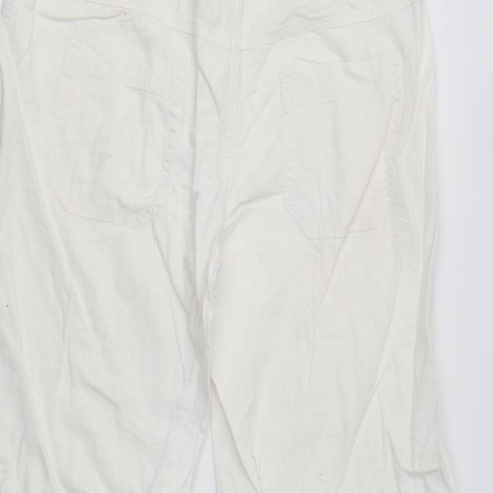 Womens UK Size 14 Preworn Regular Fit  White Trousers