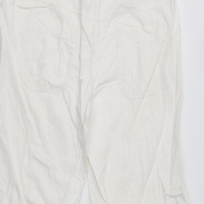 Womens UK Size 14 Preworn Regular Fit  White Trousers