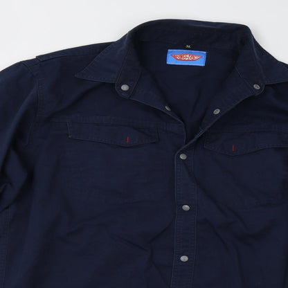 Pure First Mens Blue    Button-Up Size XL