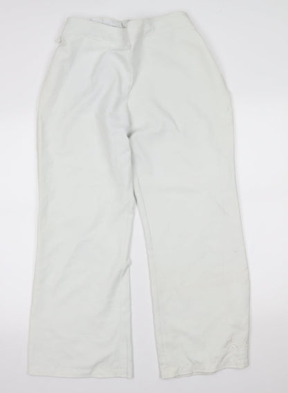 la beeby Womens White   Trousers  Size 16 L27 in - japanese character on leg