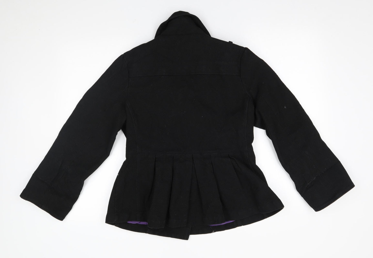 Womens UK Size 12 HOOCH Black Pea Coat