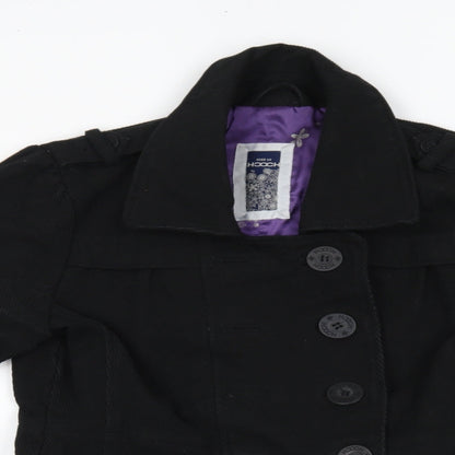 Womens UK Size 12 HOOCH Black Pea Coat