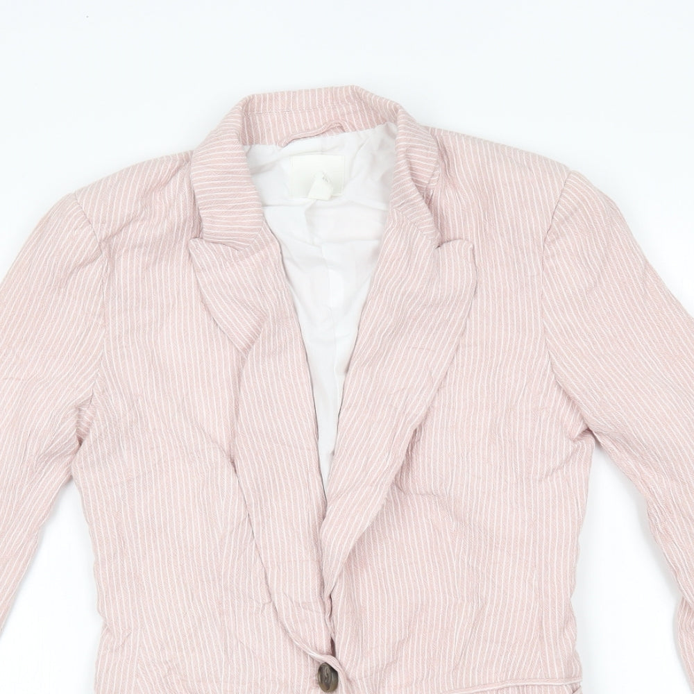 H&M Womens Pink   Jacket Blazer Size 4