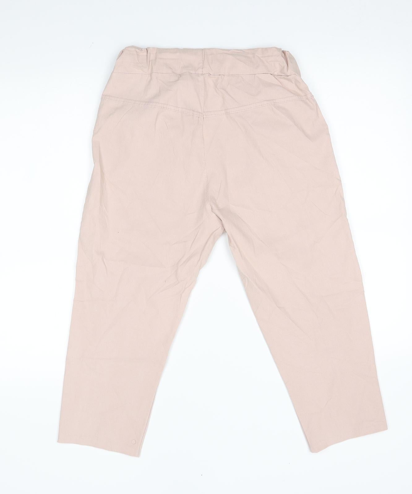 Womens UK Size 10 Preworn Regular Fit Capri Pink Trousers