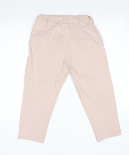 Womens UK Size 10 Preworn Regular Fit Capri Pink Trousers