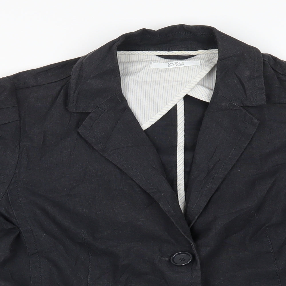 M&S Womens Grey   Jacket Blazer Size 12