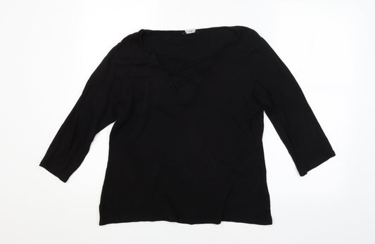 E-vie Womens Black   Basic Blouse Size 18